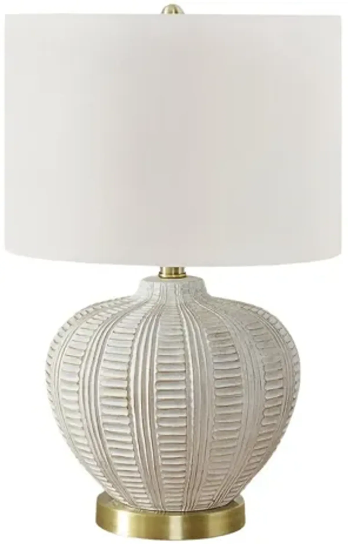 Monarch Specialties I 9617 - Lighting, 21"H, Table Lamp, Ivory / Cream Shade, Cream Resin, Transitional