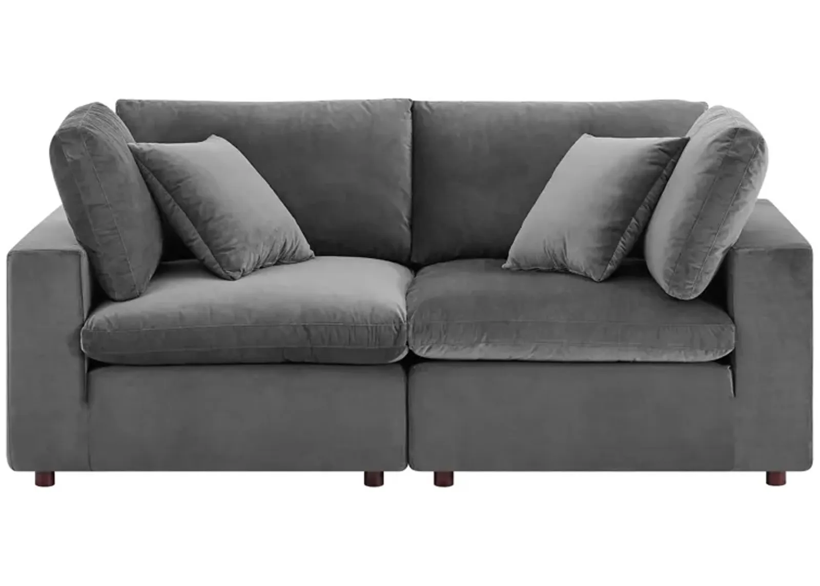 Commix Down Filled Overstuffed Performance Velvet Loveseat