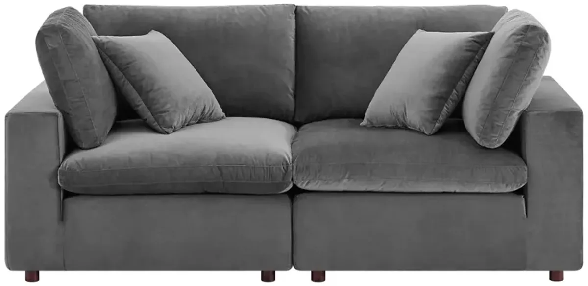 Commix Down Filled Overstuffed Performance Velvet Loveseat