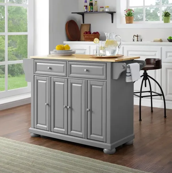 Alexandria Wood Top Kitchen Island/Cart
