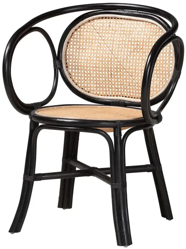 Bali & Pari Palesa Modern Bohemian Natural Brown Rattan Dining Chair
