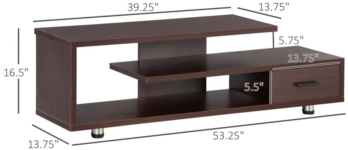 Walnut Media Storage: Chic TV Stand for 45" TVs with Drawer