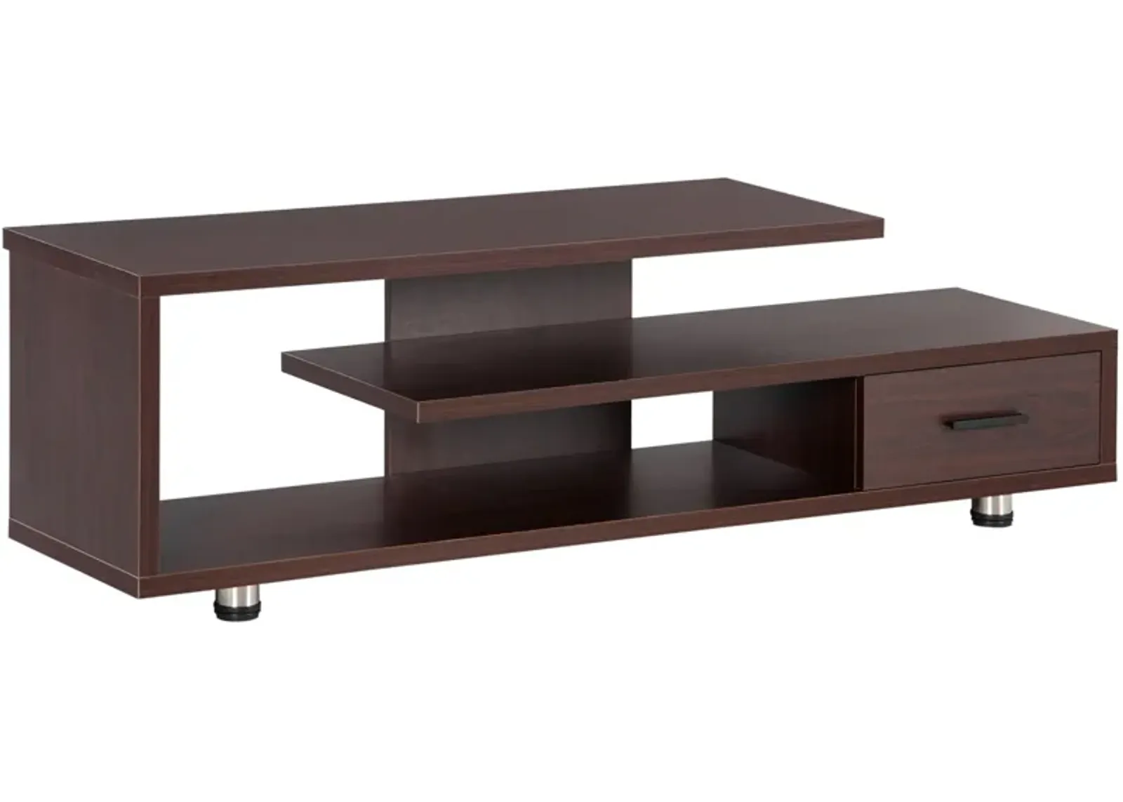 Walnut Media Storage: Chic TV Stand for 45" TVs with Drawer