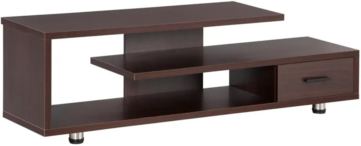 Walnut Media Storage: Chic TV Stand for 45" TVs with Drawer