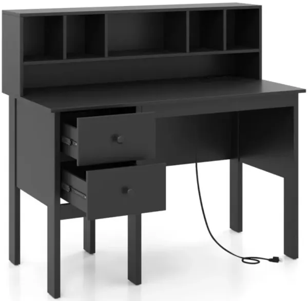 Hivvago 48 Inch Home Office Computer Desk with Type-C Power Outlets