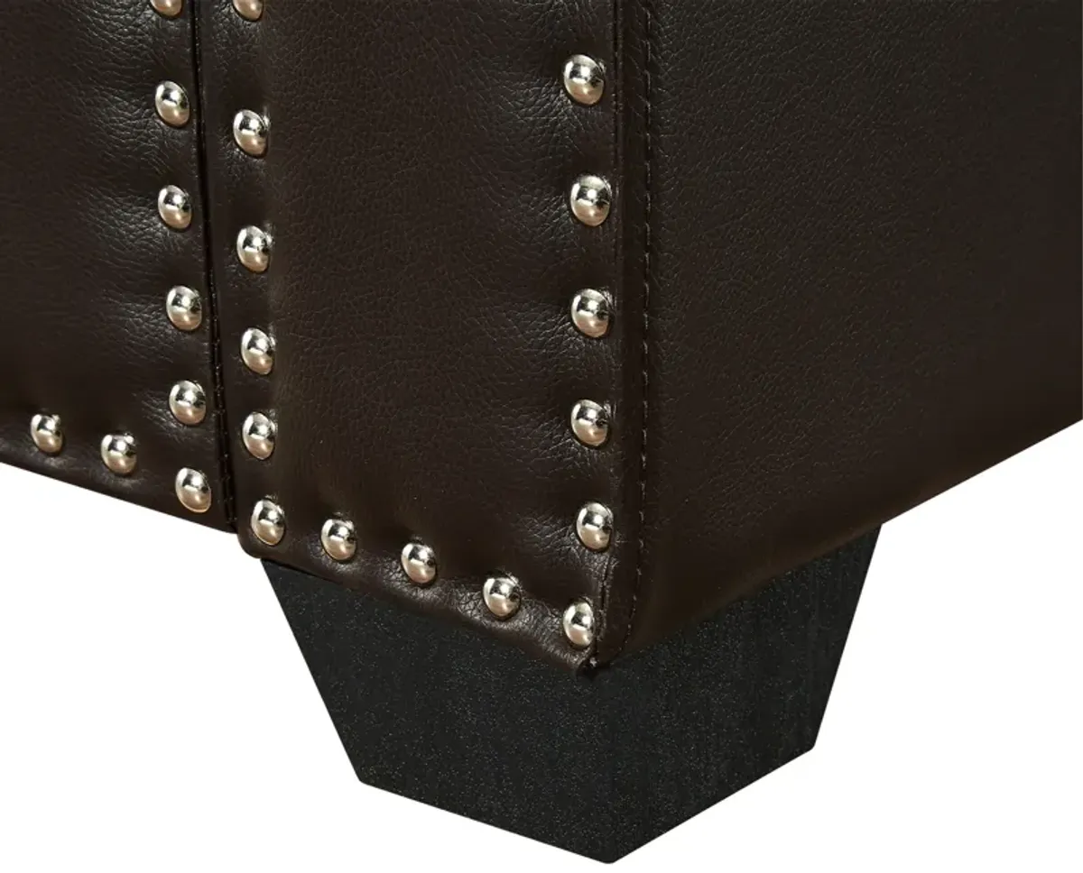 Inspired Home Edelissa Leather PU Storage Ottoman Bench