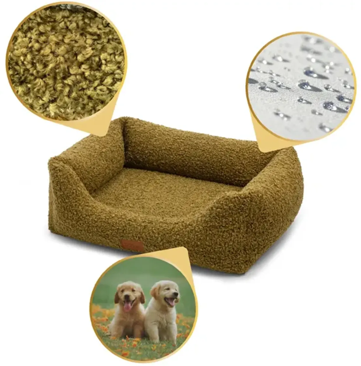 Milo Dog Ergonomic Sofa - Medium, Green Luxurious Removable Fabric