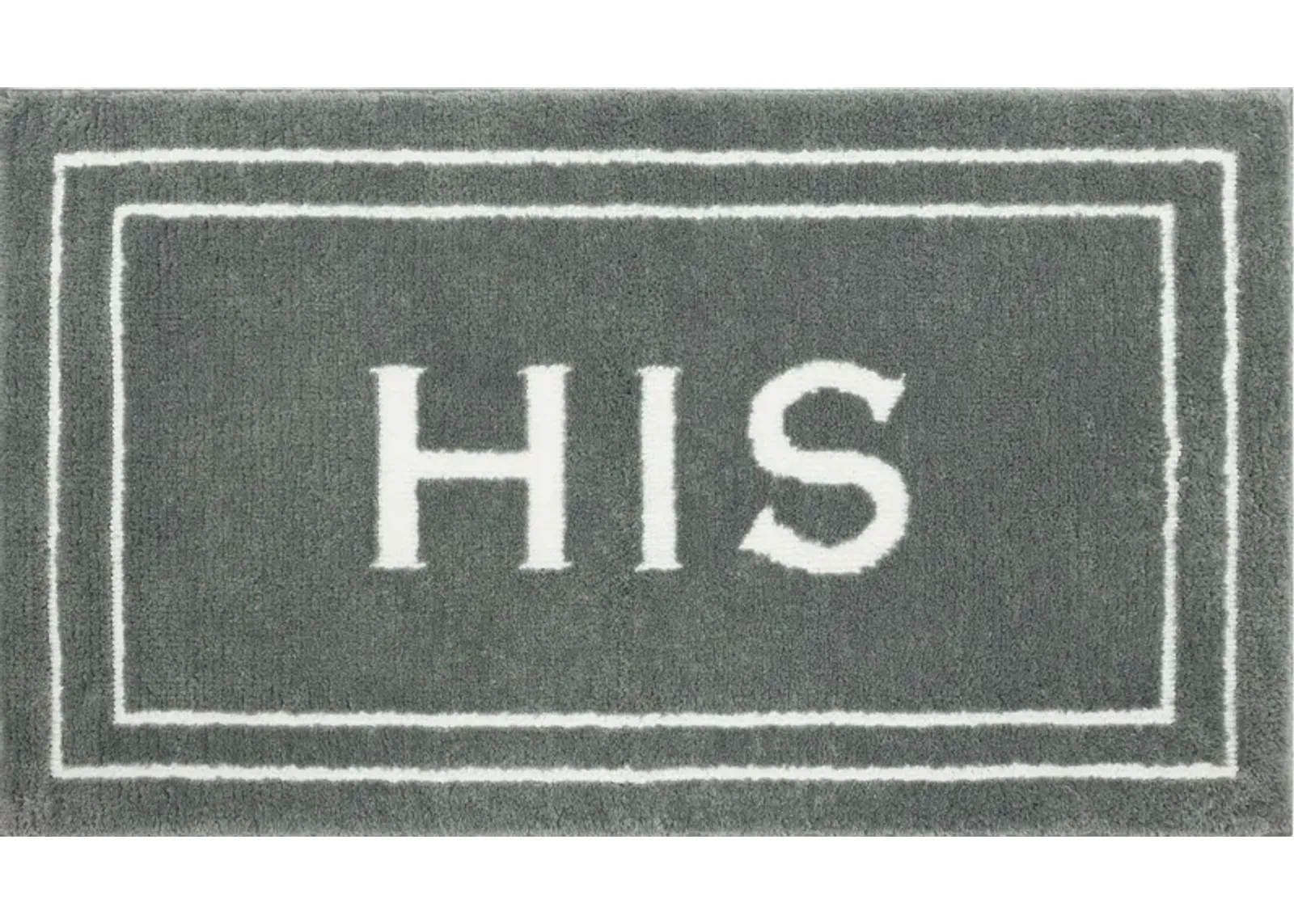 His Pewter 1' 8" x 2' 10" Bath Mat