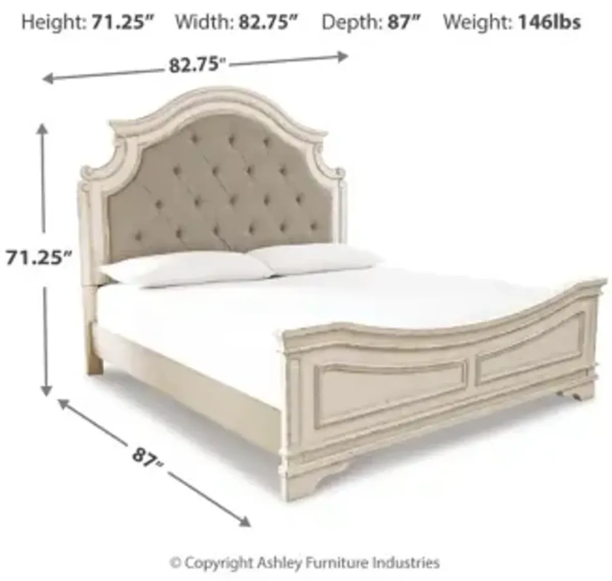 Realyn King Upholstered Panel Bed