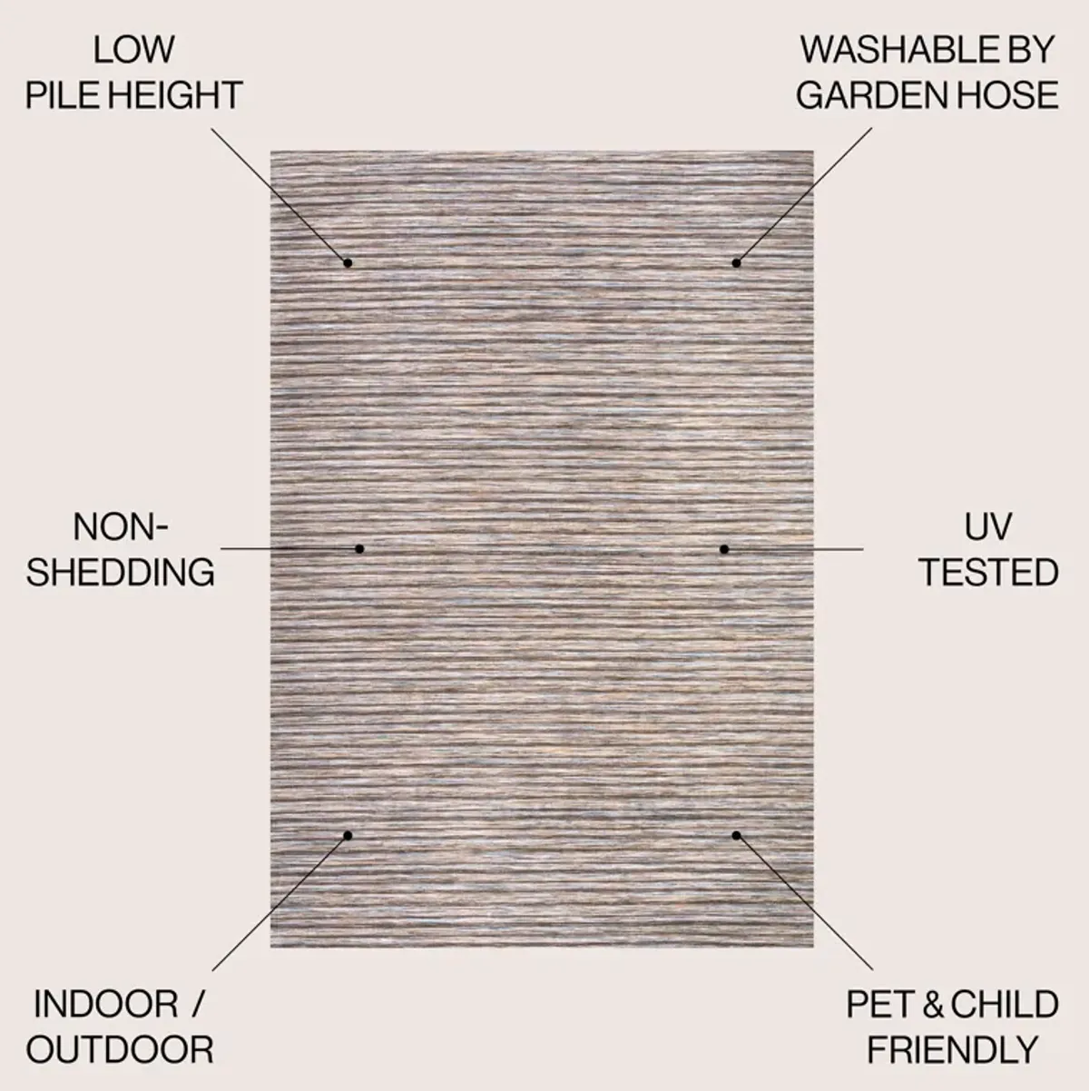 Finn Modern Farmhouse Pinstripe Round Area Rug