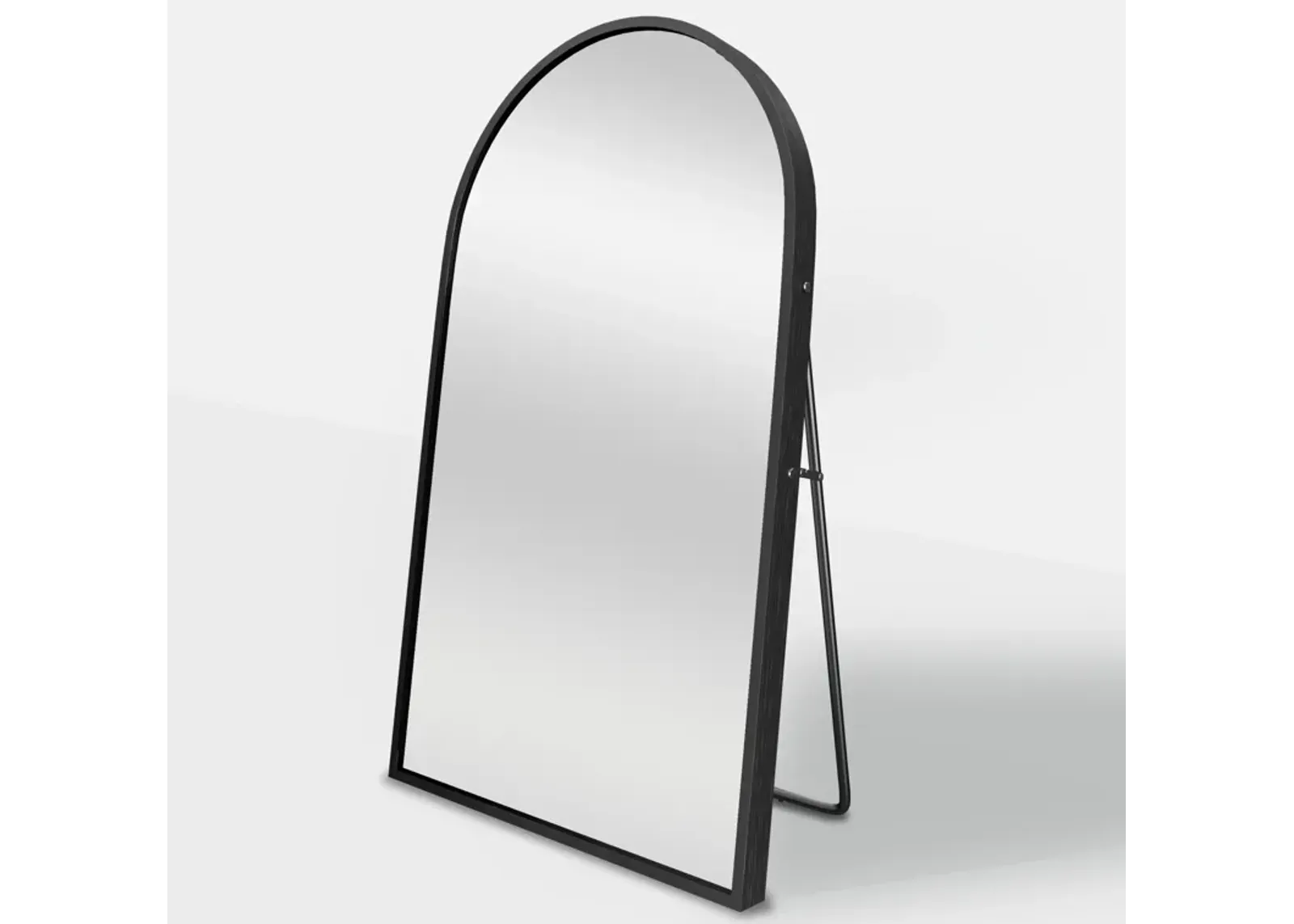 67*40 Modern Arched Black Aluminum Alloy Framed Full Length Mirror