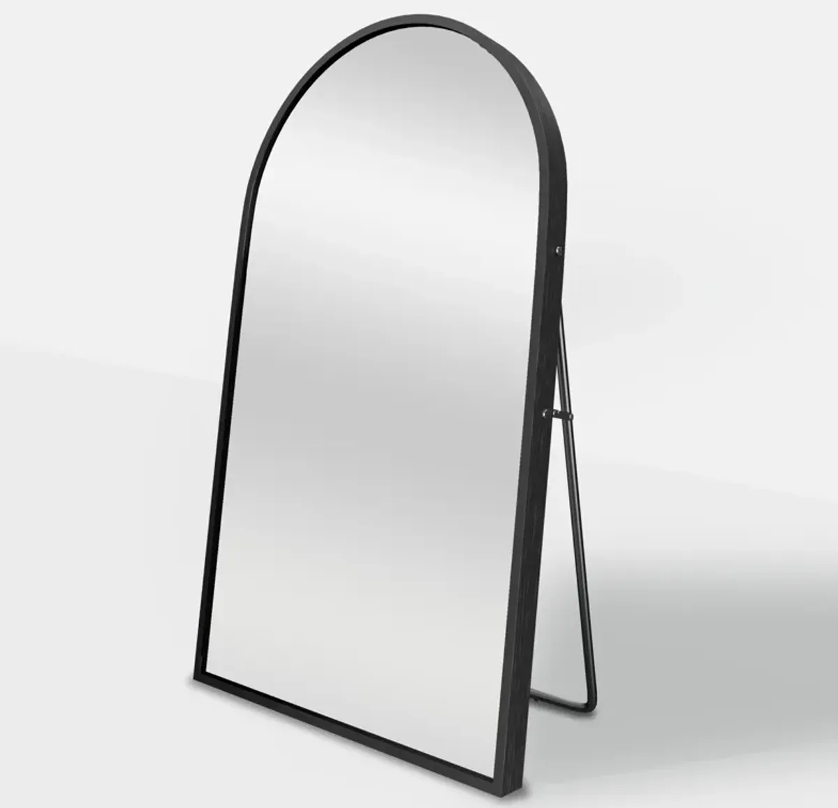 67*40 Modern Arched Black Aluminum Alloy Framed Full Length Mirror