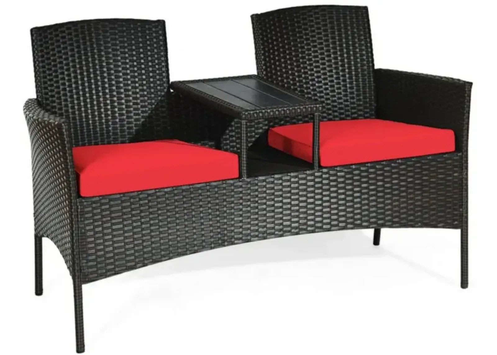 Hivvago Patented Modern Patio Set with Built-in Coffee Table and Cushions