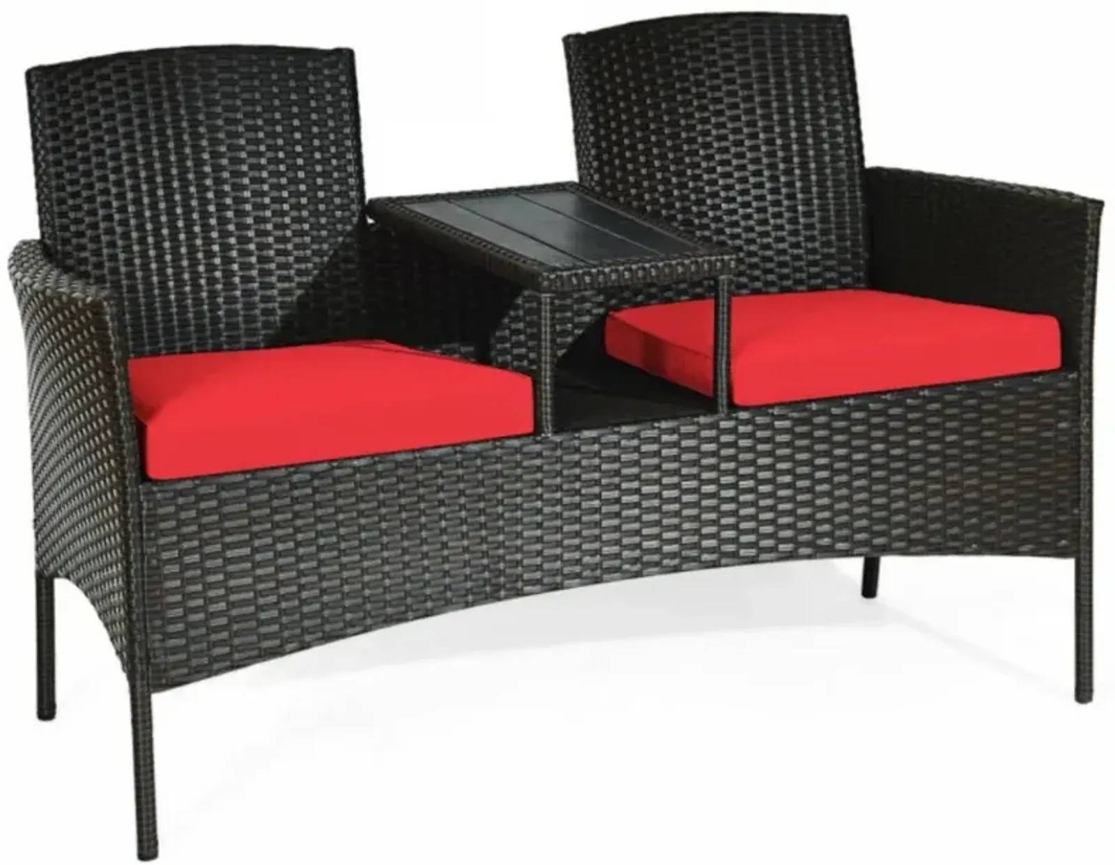 Hivvago Patented Modern Patio Set with Built-in Coffee Table and Cushions