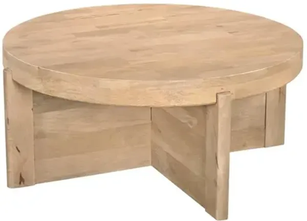 Taran Designs Adrien Round Solid Wood Coffee Table
