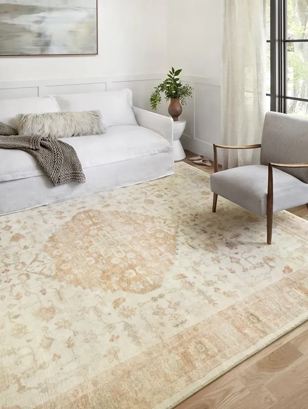 Rosette ROS03 Ivory/Terracotta 7'6" x 9'6" Rug