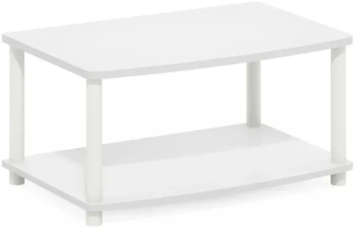 Turn-N-Tube No Tools 2-Tier Elevated TV Stands, White/White