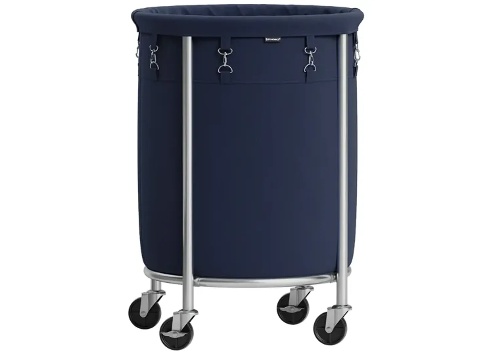 Laundry Basket with Wheels and Removable Bag, Steel Frame, 4 Casters and 2 Brakes