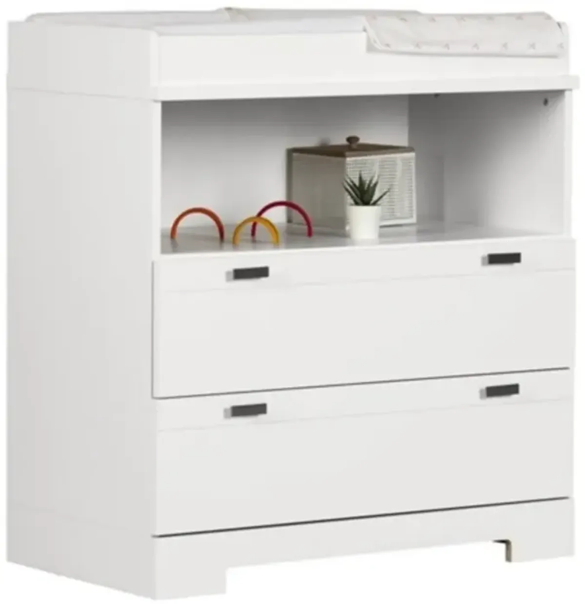 Contemporary 2-Drawer Baby Changing Table with Storage for Nursery