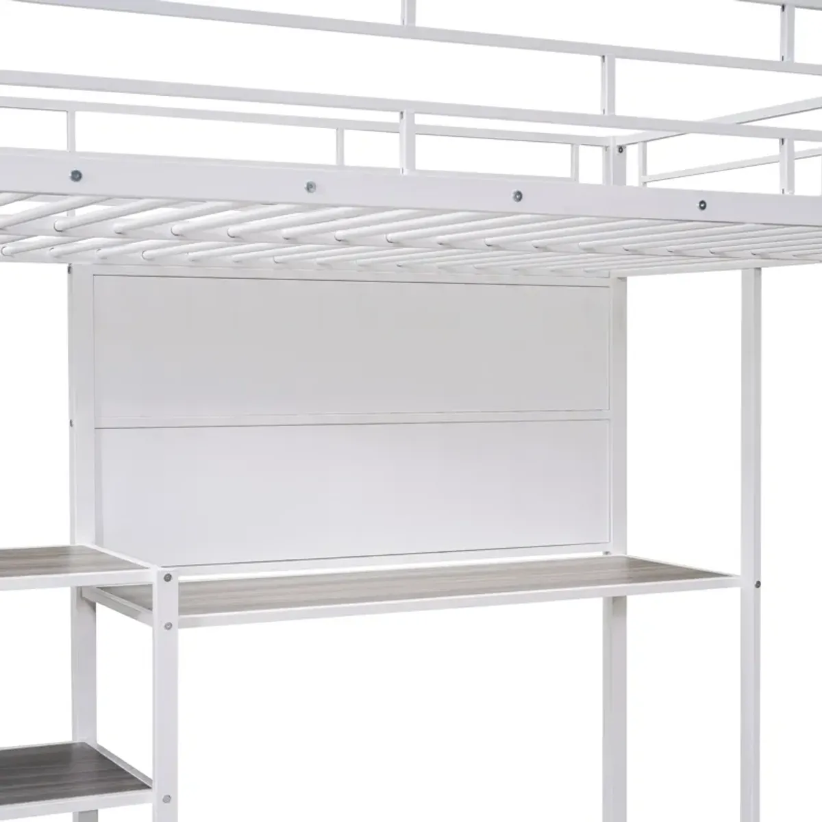 Merax Metal Loft Bed with Desk and Ladder