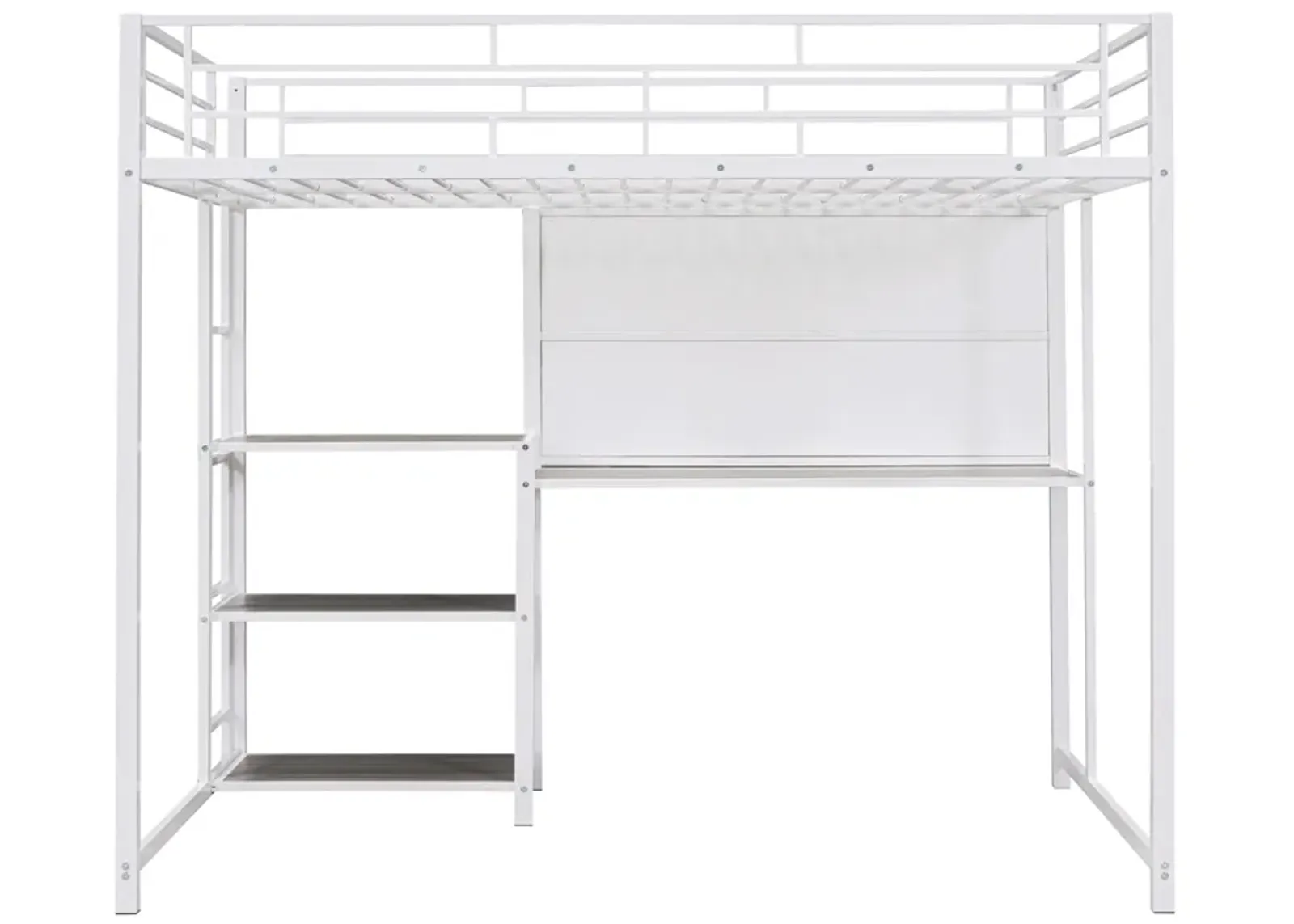 Merax Metal Loft Bed with Desk and Ladder