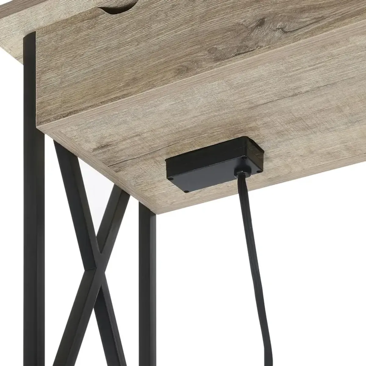 Convience Concept, Inc. Tucson Flip Top End Table with Charging Station and Shelf