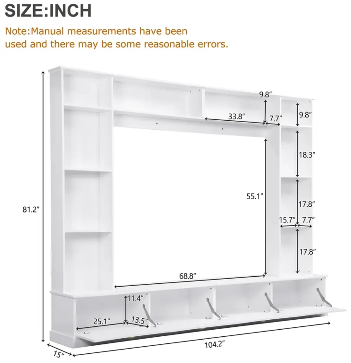 Merax Wall Unit Entertainment Center with Bookshelves