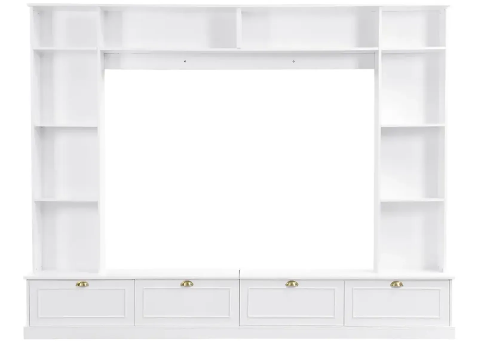 Merax Wall Unit Entertainment Center with Bookshelves