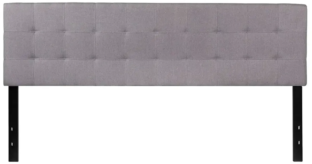 Hivvago King size Modern Light Grey Fabric Upholstered Panel Headboard