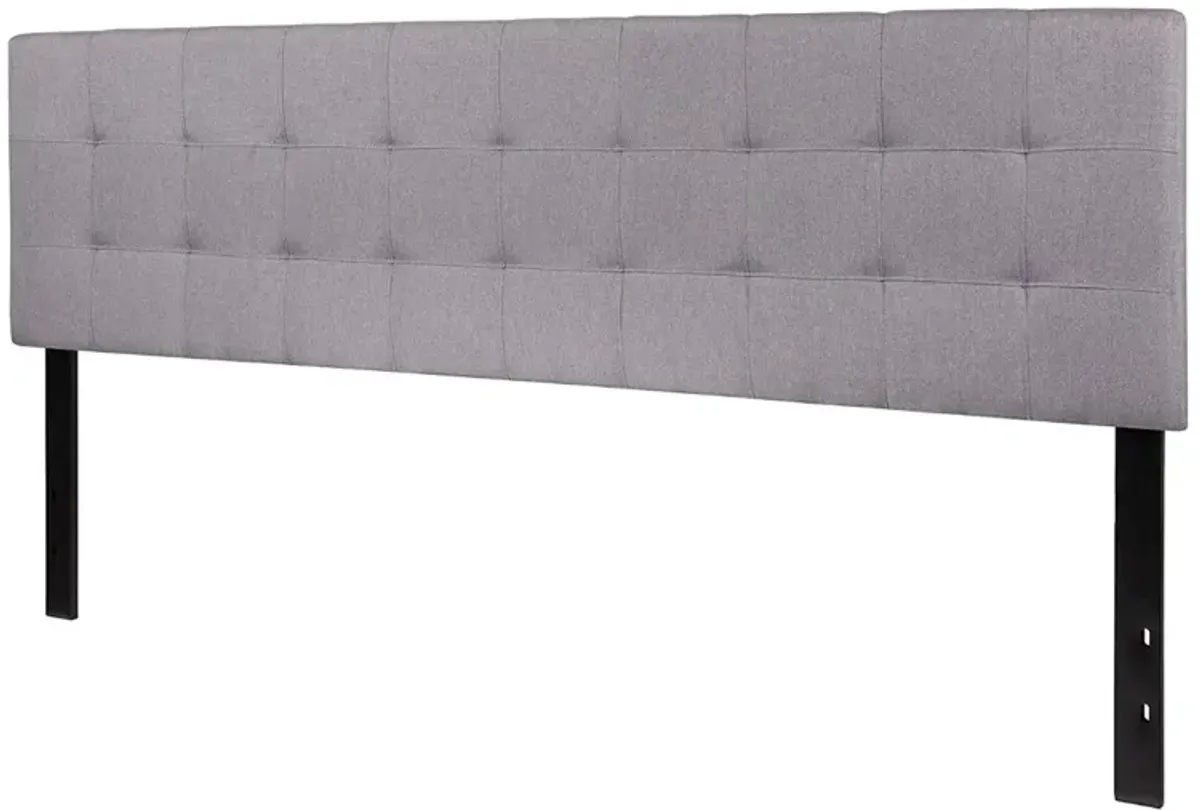 Hivvago King size Modern Light Grey Fabric Upholstered Panel Headboard