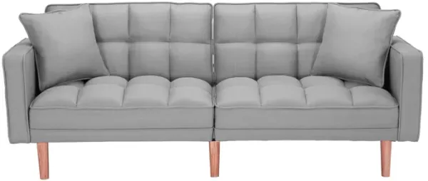 FUTON SLEEPER SOFA WITH 2 PILLOWS LIGHT GREY FABRIC?same as W223S00032?W223S00583?W223S00992?