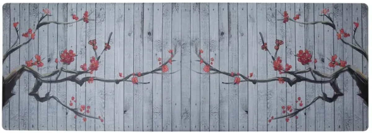 20 in. x 55 in. Anti-Fatigue Kitchen Runner Mat - Cherry Blossom