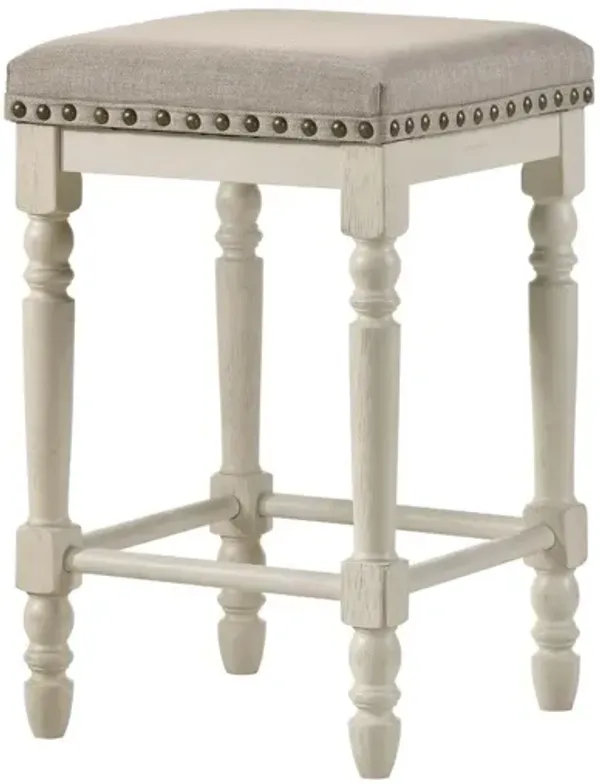 Tasnim Counter Height Stool, Tan Fabric & Finish