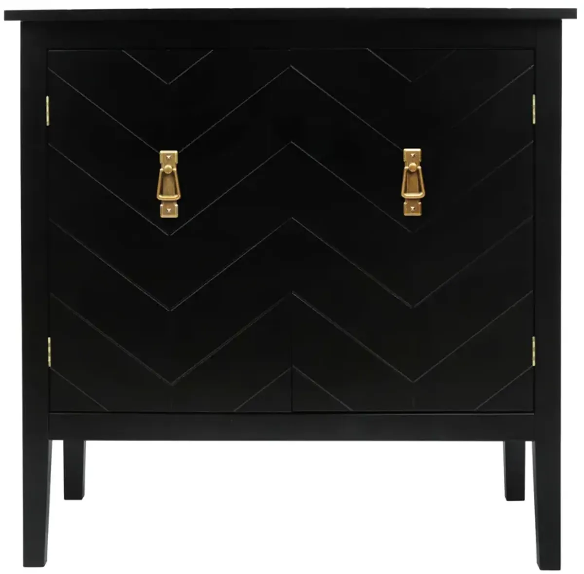 Vintage Black Wood 2-Door Cabinets