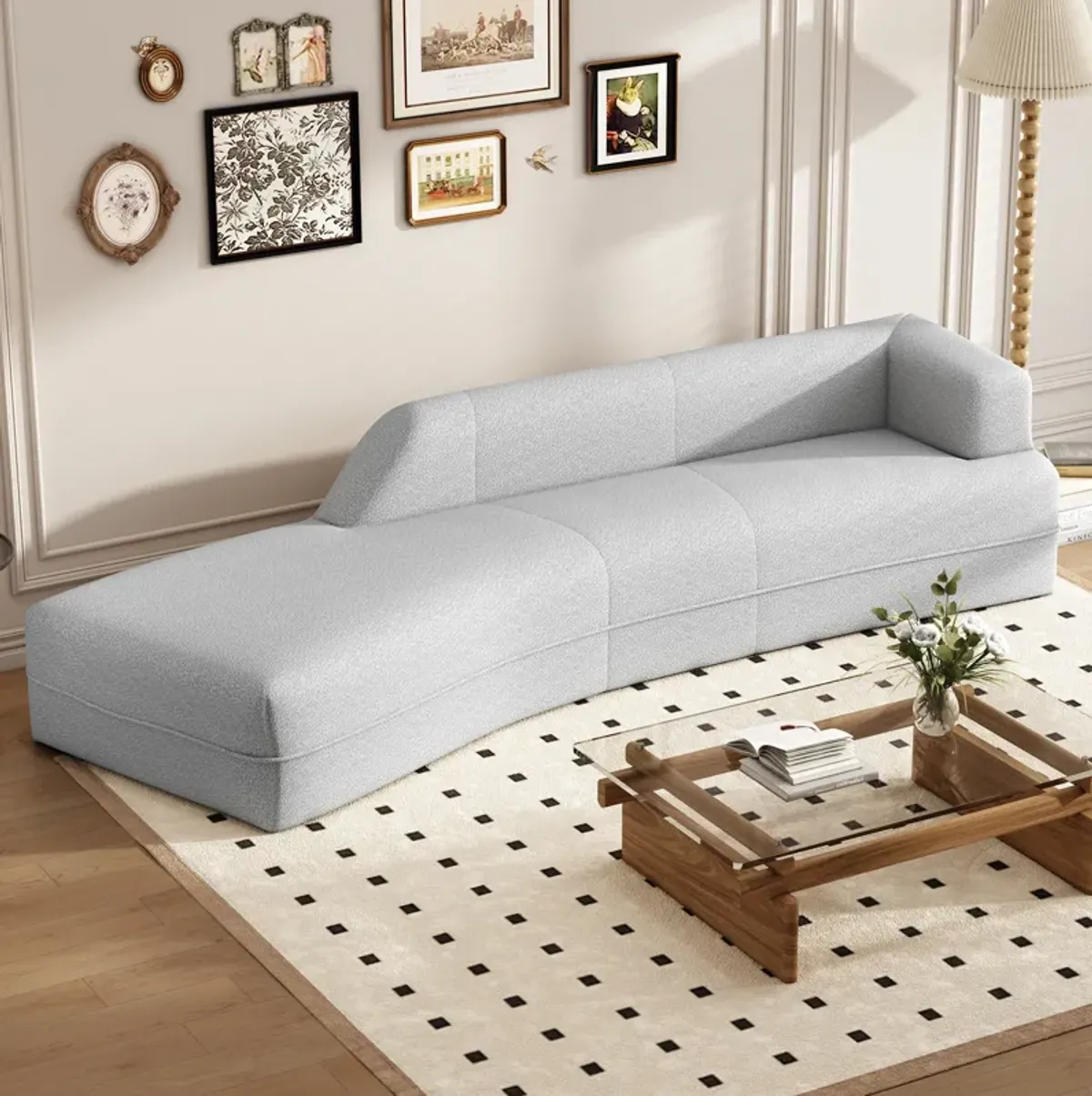 Merax Modern Indoor Sofa Curved Chaise Lounge