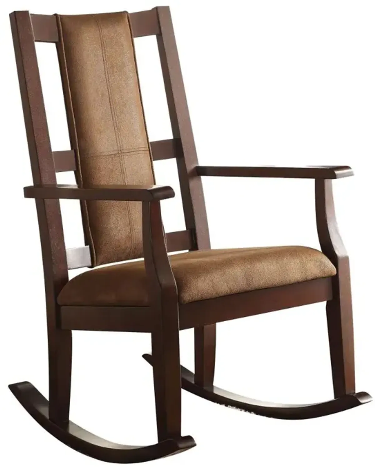 But A Rocking Chair In Brown Fabric & Espresso