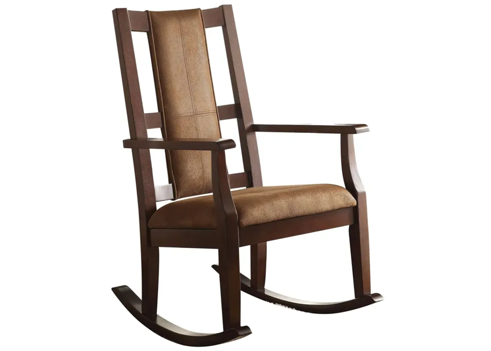 But A Rocking Chair In Brown Fabric & Espresso