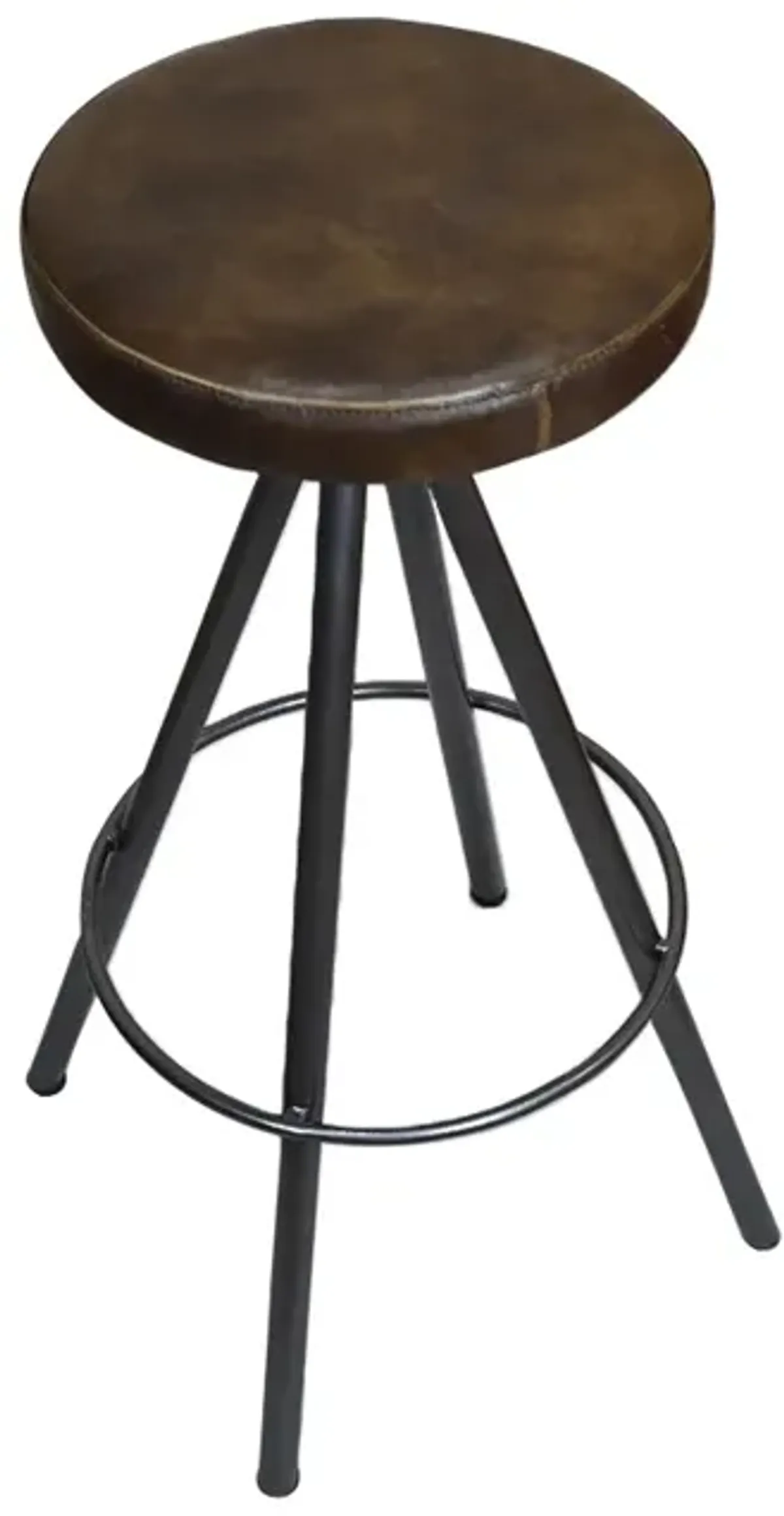 Handmade Bar Stool Iron & Leather Contemporary Black Brown BBH Homes