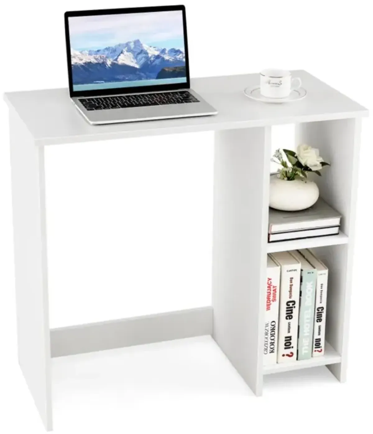 Hivvago 31.5 Inch  Modern Home Office Desk with 2 Compartments