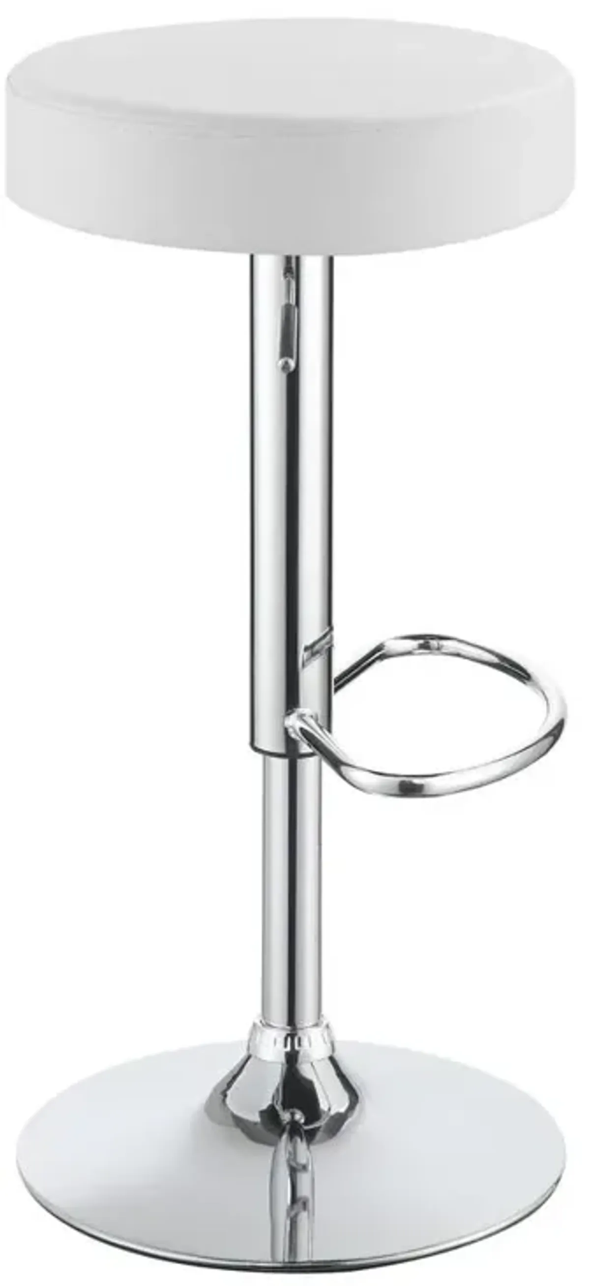 Ramses Adjustable Backless Bar Stool Chrome and White