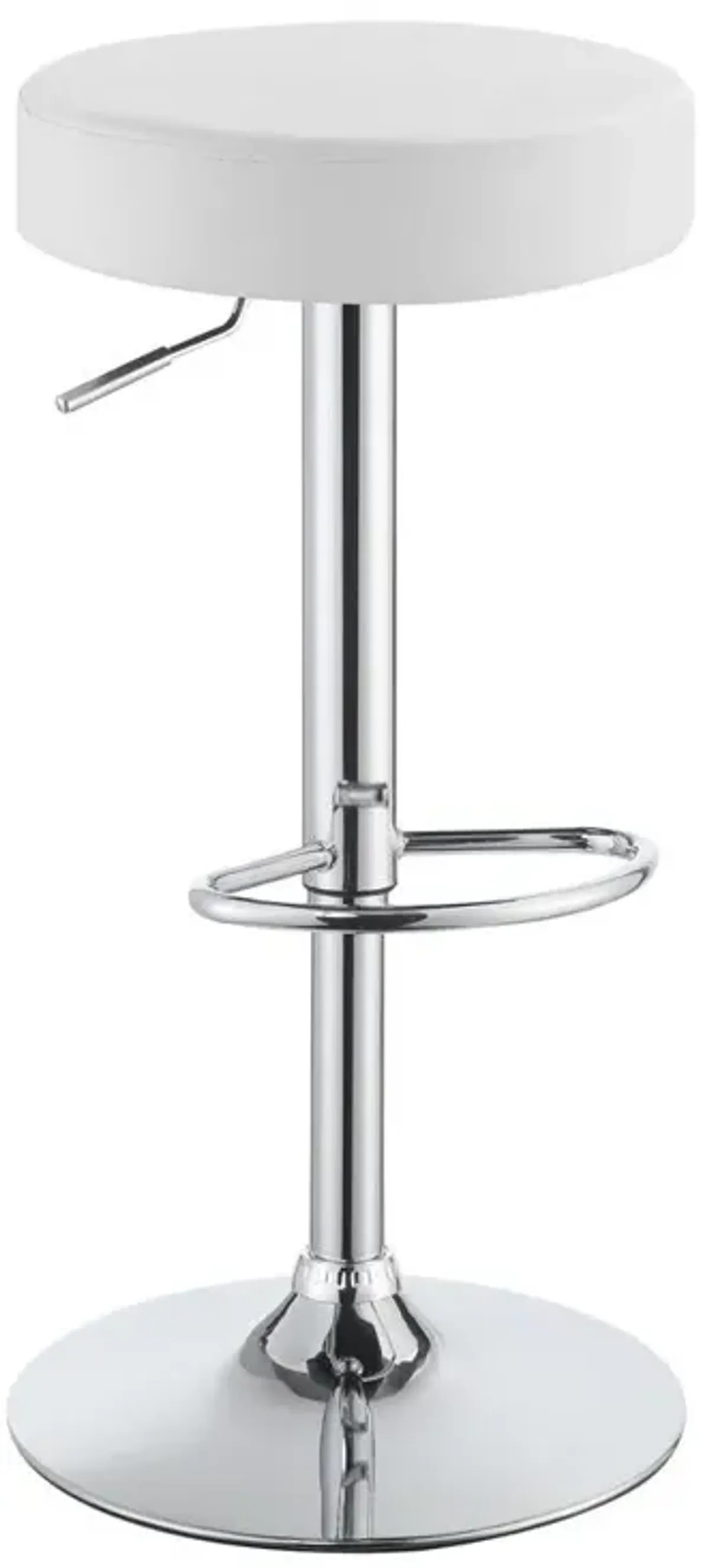 Ramses Adjustable Backless Bar Stool Chrome and White