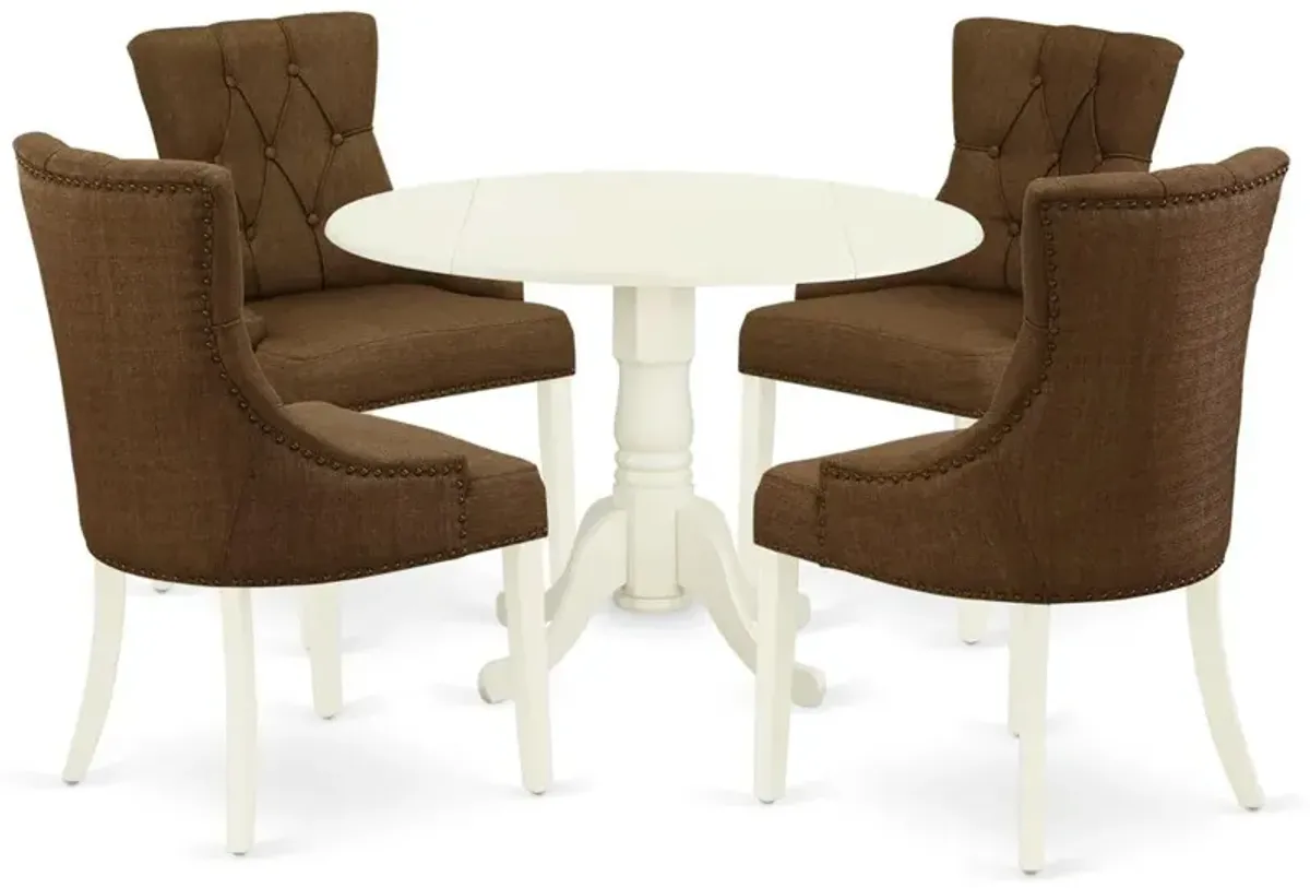 Dining Room Set Linen White, DLFR5-WHI-18