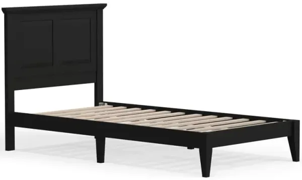 Glenwillow Home Cottage Style Wood Platform Bed in Twin - Black