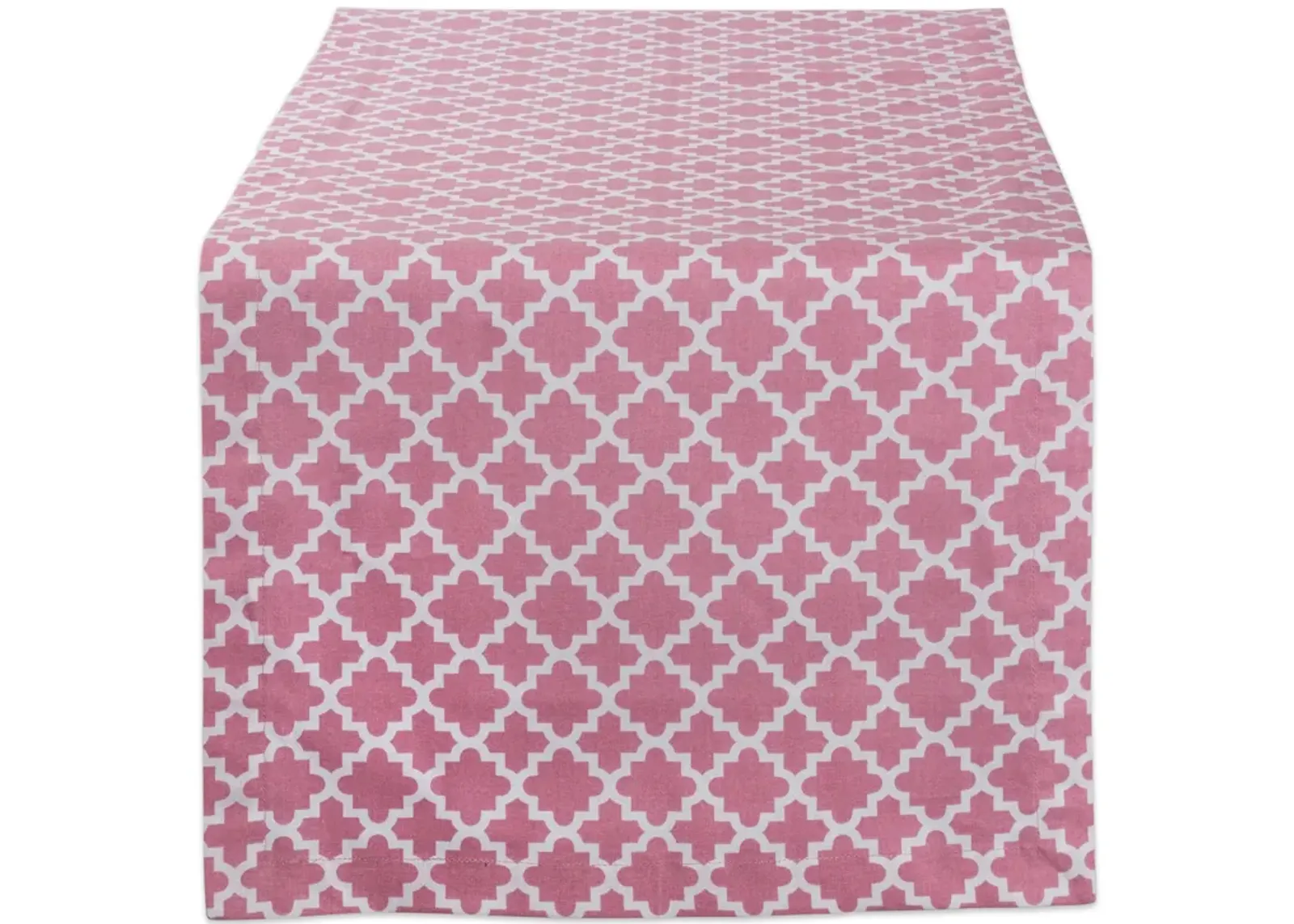 108" Pink and White Moroccan Rectangular Table Runner