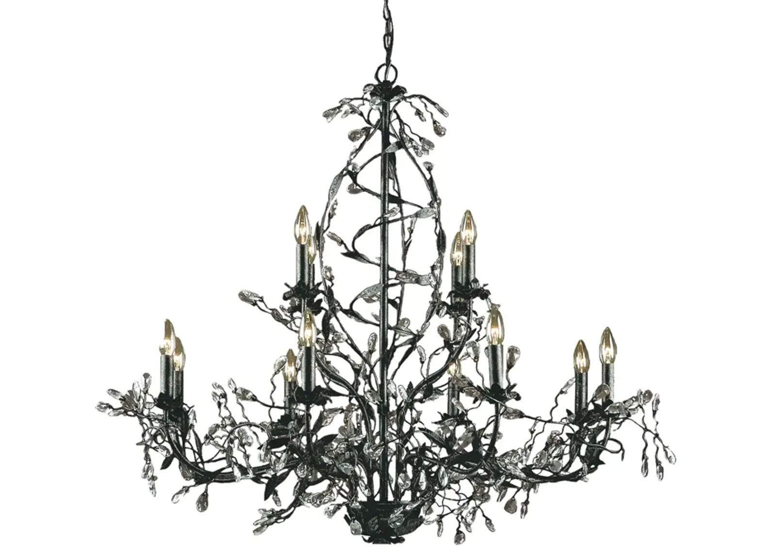 Circeo 38'' Wide 12-Light Silver Chandelier