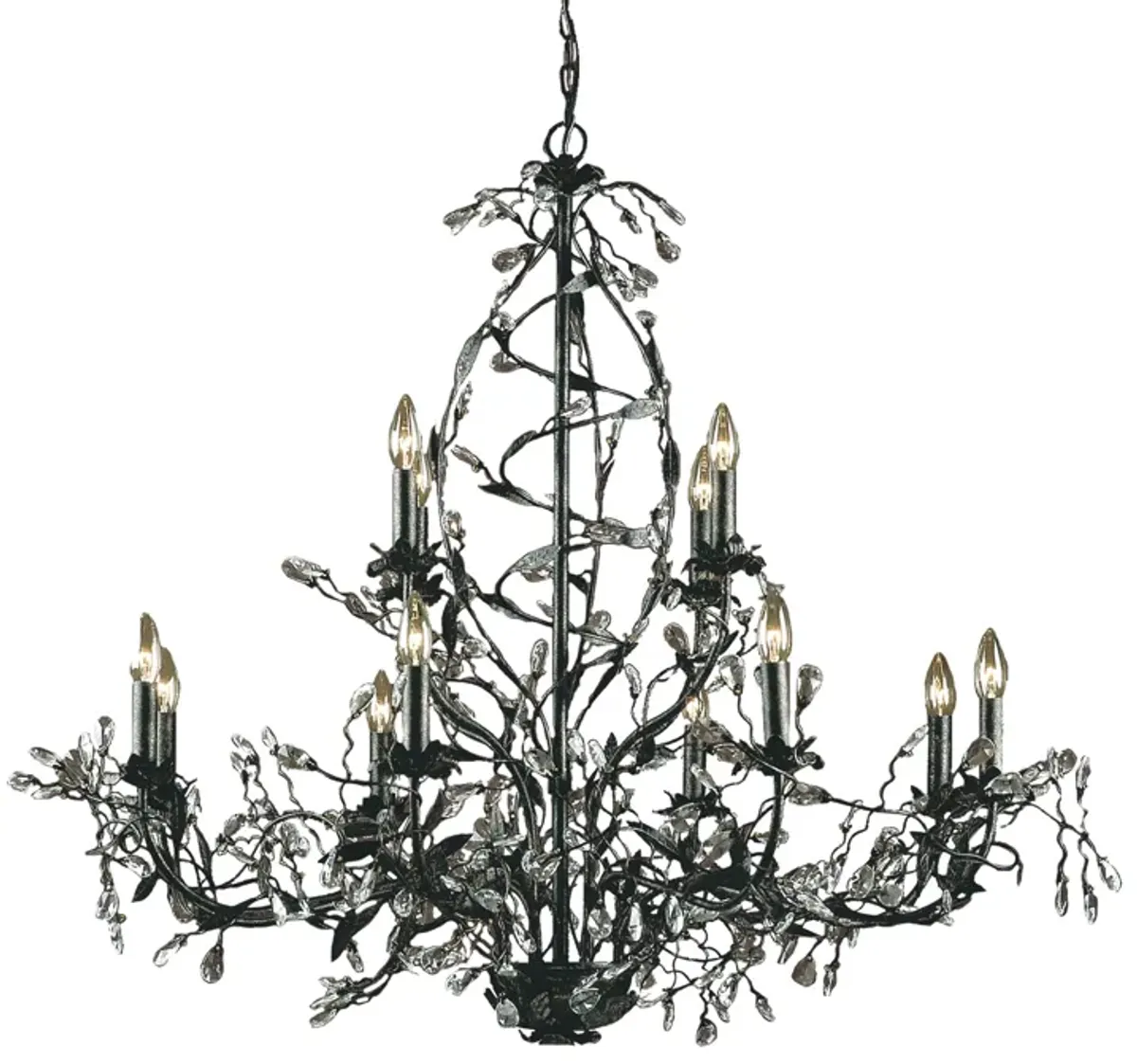 Circeo 38'' Wide 12-Light Silver Chandelier