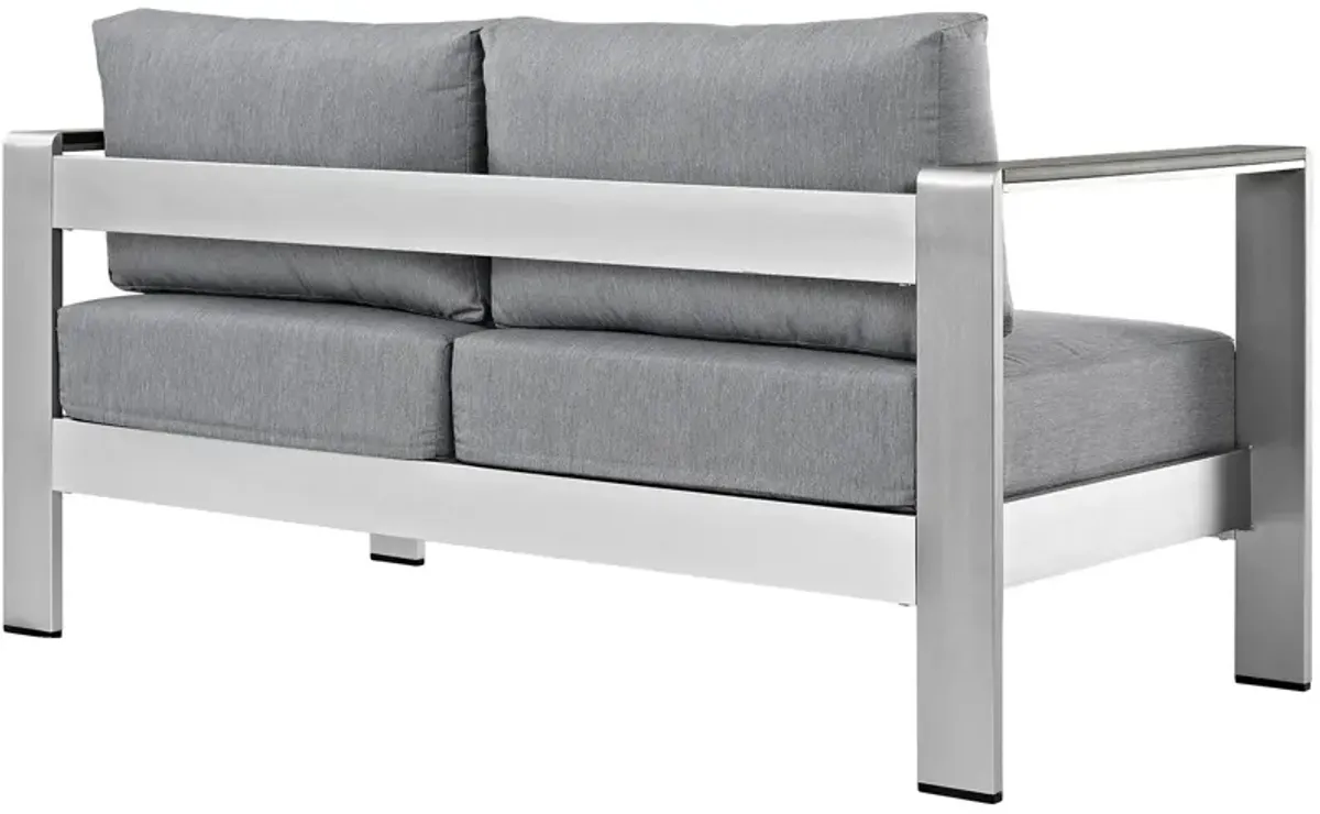 Modway - Shore Outdoor Patio Aluminum Loveseat