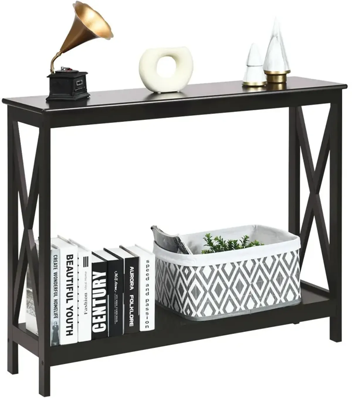 2-Tier Console X-Design Sofa Side Accent Table