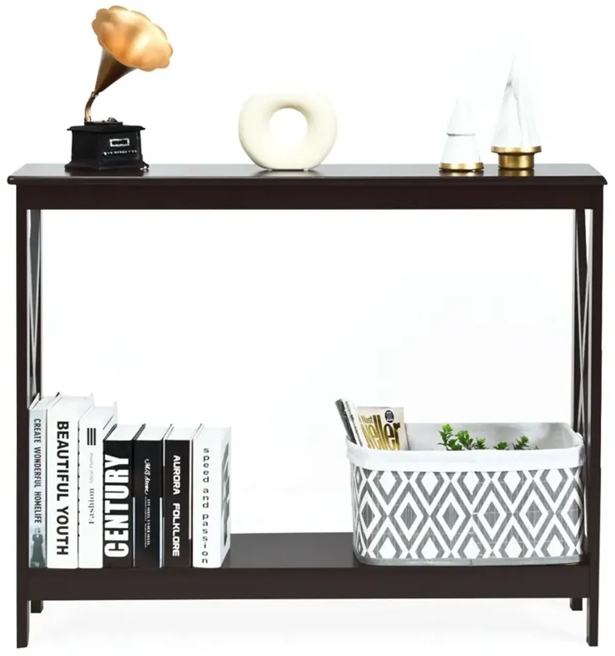 2-Tier Console X-Design Sofa Side Accent Table