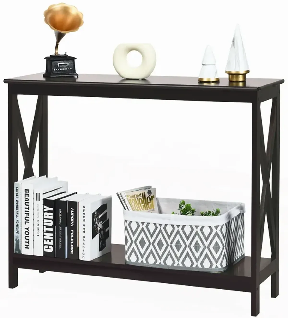 2-Tier Console X-Design Sofa Side Accent Table